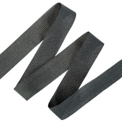 Окантовочная лента-бейка, цвет Чёрный 22мм (на отрез)  в Ишим