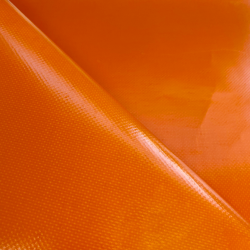 Тентовый материал ПВХ 450 гр/м2, Оранжевый (Ширина 160см), на отрез  в Ишим, 450 г/м2, 699 руб