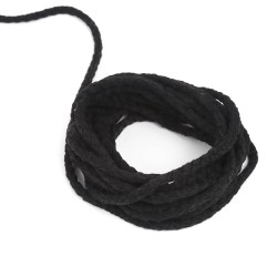Шнур для одежды тип 2,  Чёрный (плетено-вязаный/полиэфир)  в Ишим