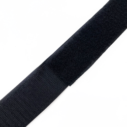 Контактная лента 40мм (38мм) цвет Черный (велькро-липучка, на отрез)  в Ишим